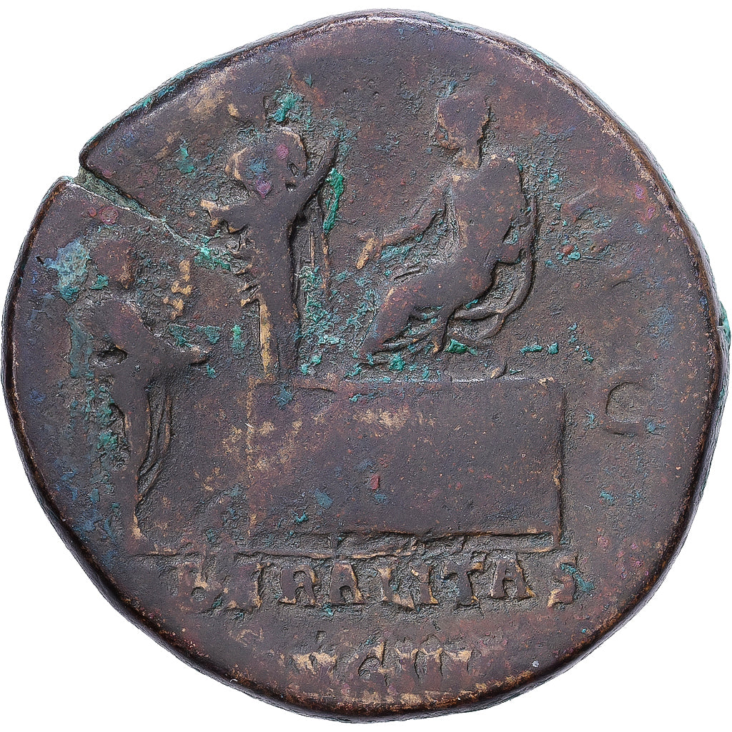 Roman Empire, Hadrian, Sesterzio, 125-128, Rome, Bronzo, MB+