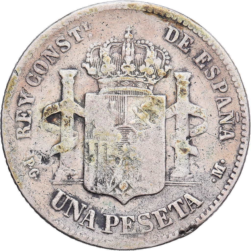 Spanje, Alfonso XIII, 5 Pesetas, 1891, Madrid, Zilver, FR, KM:689