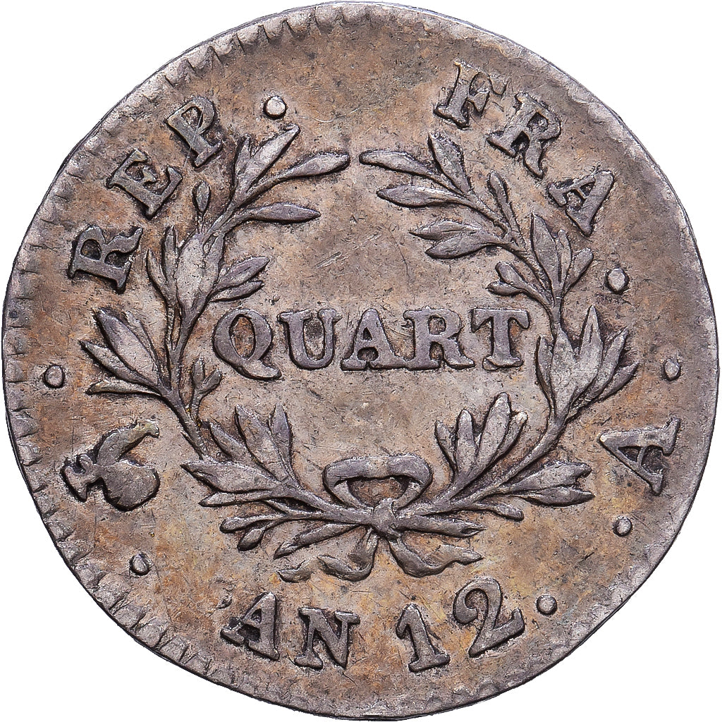 Francia, 1/4 Franc, Napoléon I, An 12, Paris, Argento, BB, KM:653.1