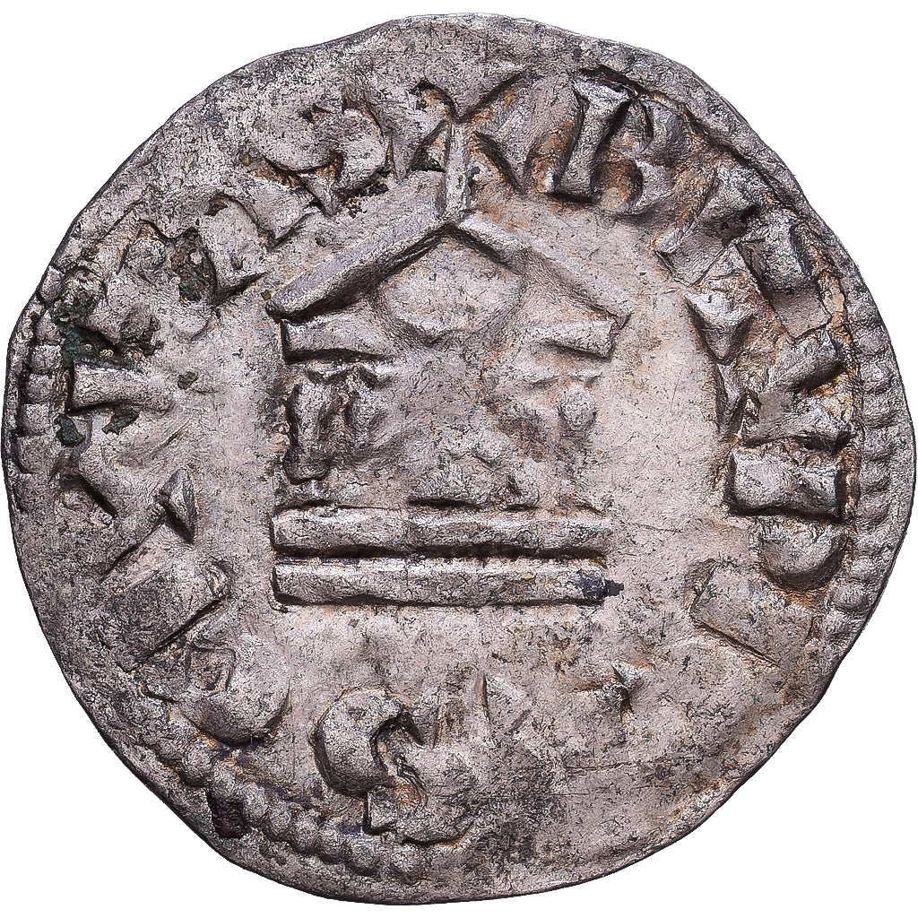 França, Lotharius, Denarius, 960-980, Bourges, Prata, EF(40-45)
