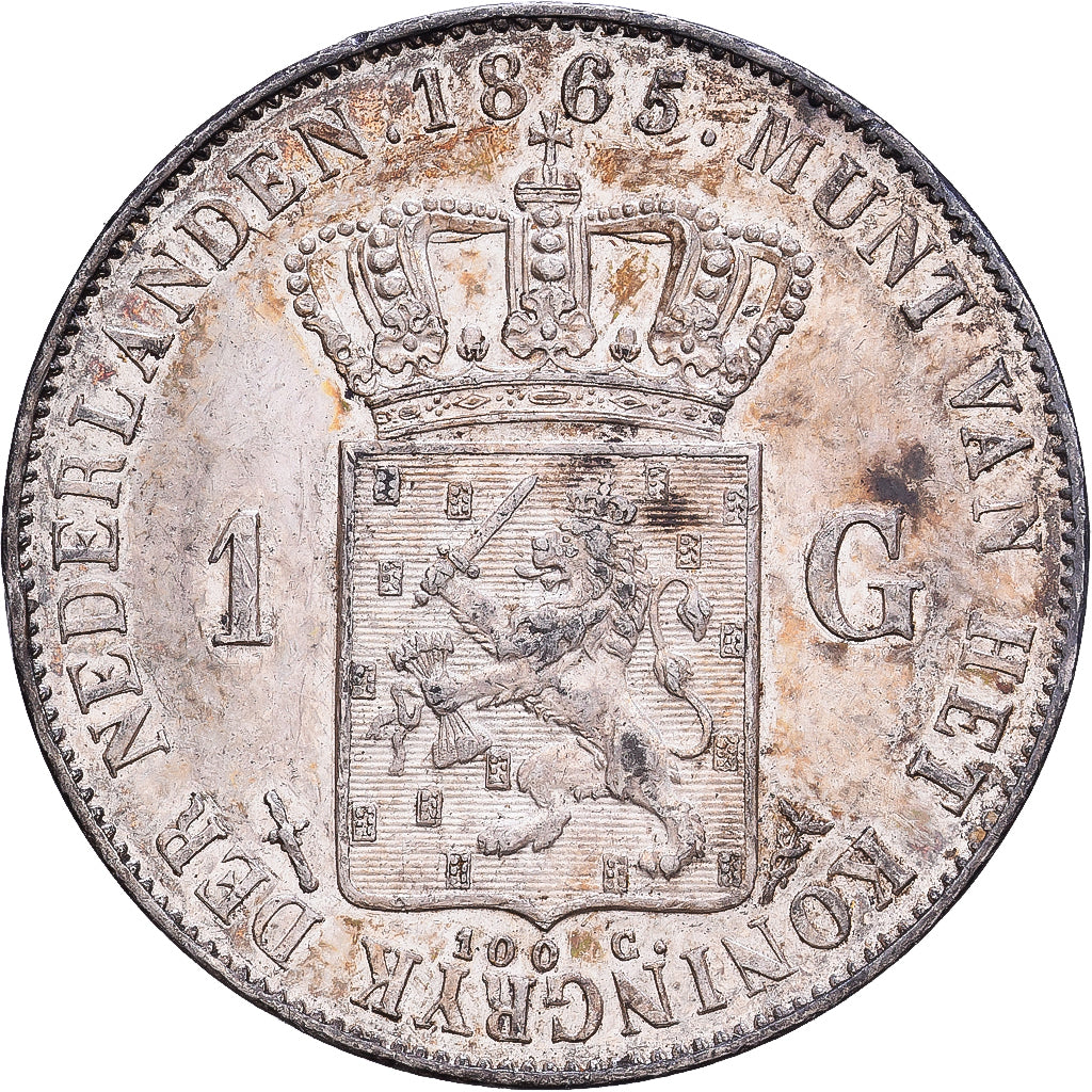 Paesi Bassi, William III, Gulden, 1865, Utrecht, Argento, SPL-, KM:93
