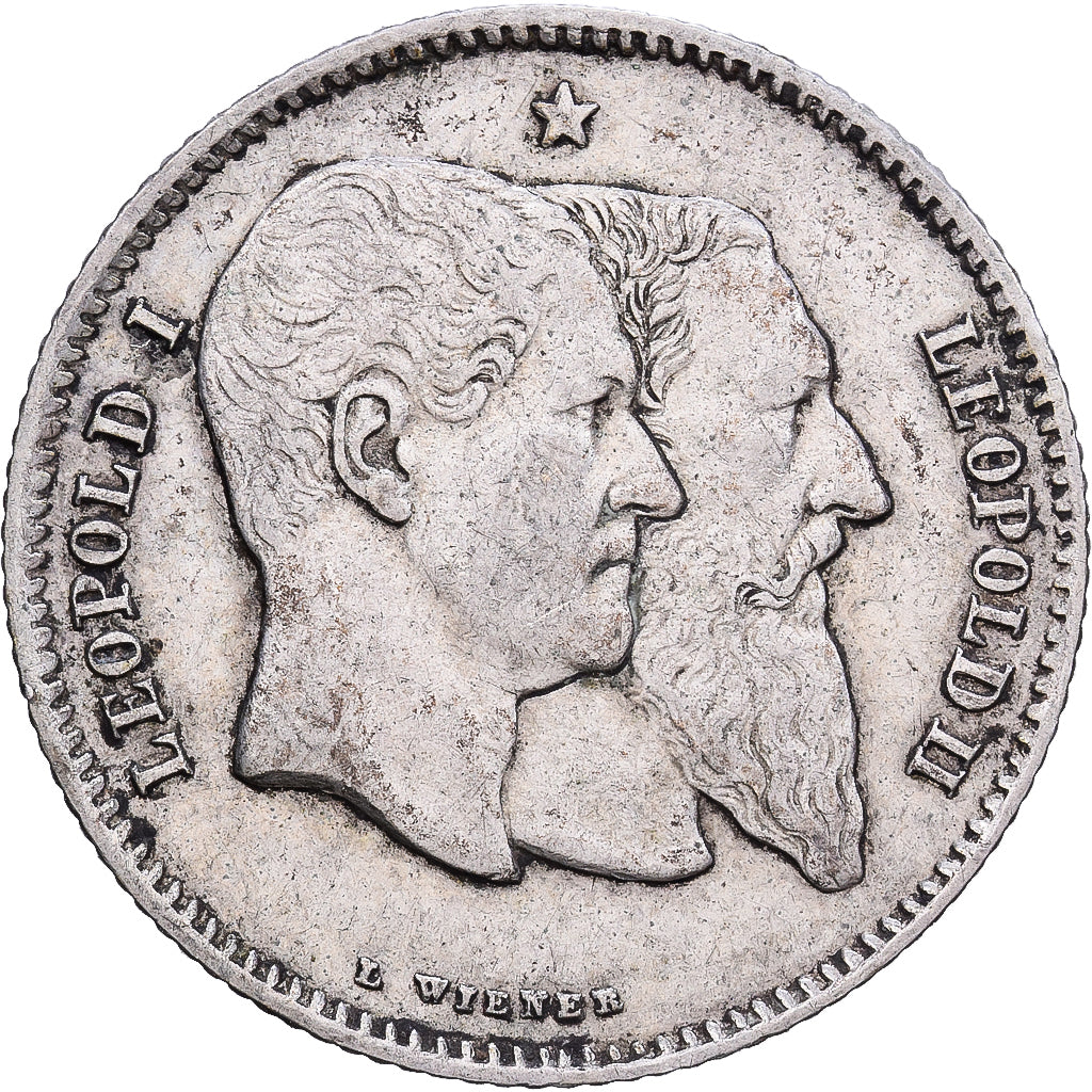 België, Leopold II, Franc, 1880, Brussels, Zilver, ZF, KM:38