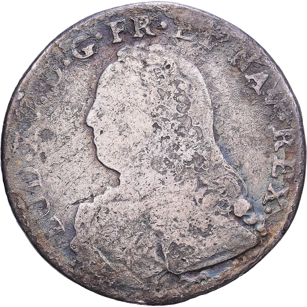 França, Louis XV, 12 Sols, 1/10 ECU, 1/10 Écu aux branches d'olivier, 1730