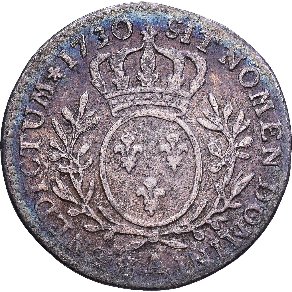 França, Louis XV, 12 Sols, 1/10 ECU, 1/10 Écu aux branches d'olivier, 1730