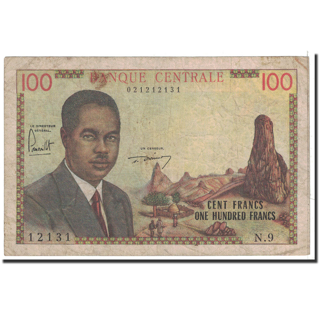Banknote, Cameroon, 100 Francs, 1962, Undated, KM:10a, VF(20-25)