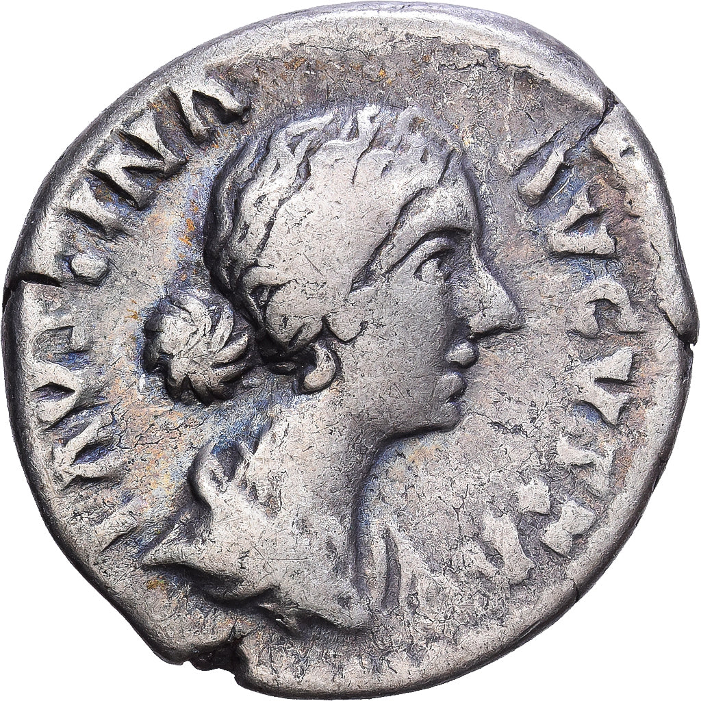 Roman Empire, Faustina II, Denarius, 161-164, Rome, Zilver, FR+