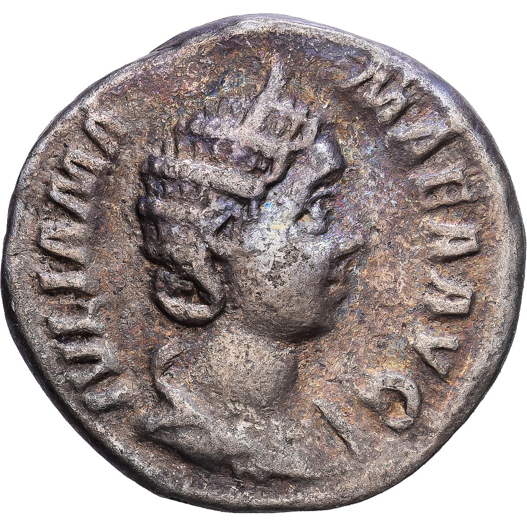Roman Empire, Julia Mamée, Denarius, 232, Rome, Zilver, ZF