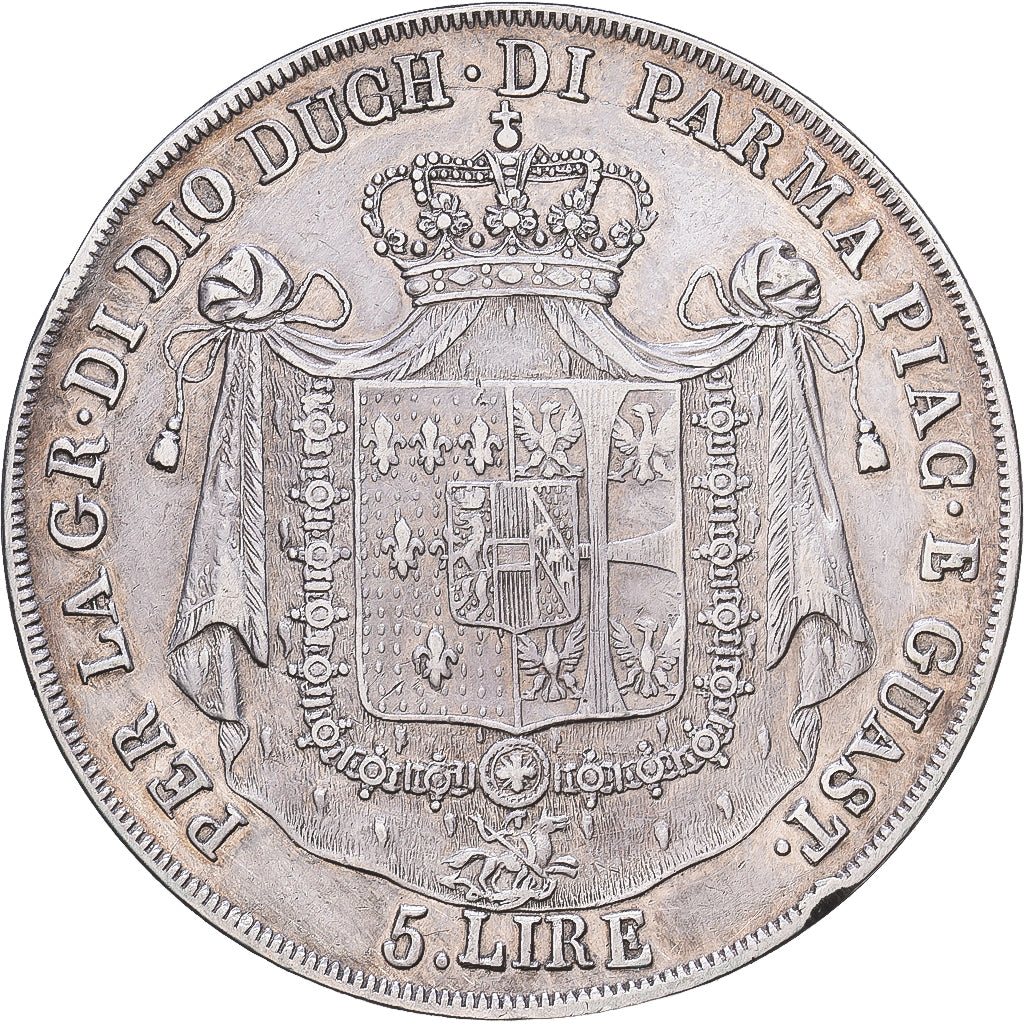 Duchy of Parma and Piacenza, PARMA, Maria Luigia, 5 Lire, 1832, Parma, Silber