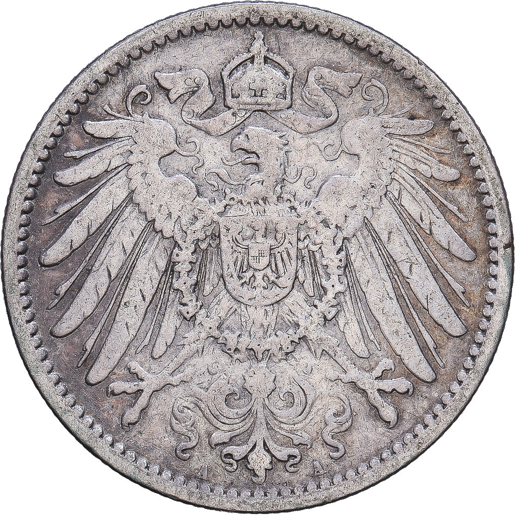NIEMCY - IMPERIUM, Wilhelm II, Mark, 1904, Berlin, Srebro, VF(30-35), KM:14
