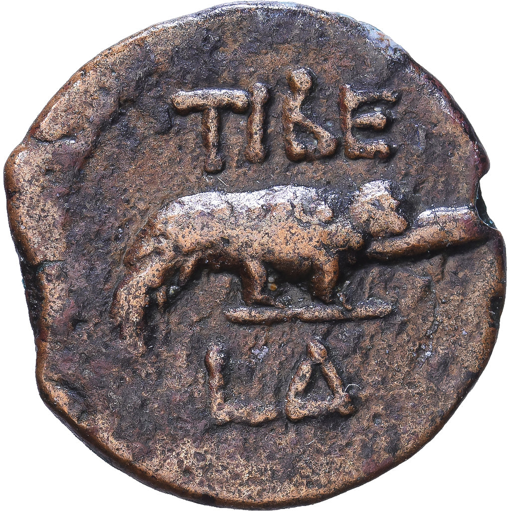 Egipt, Tiberius, Hemiobol, 17-18 AD, Alexandria, Brązowy, EF(40-45)