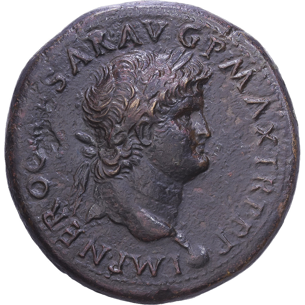 Roman Empire, Nero, Sestertius, 66, Lugdunum, Bronze, AU(50-53)