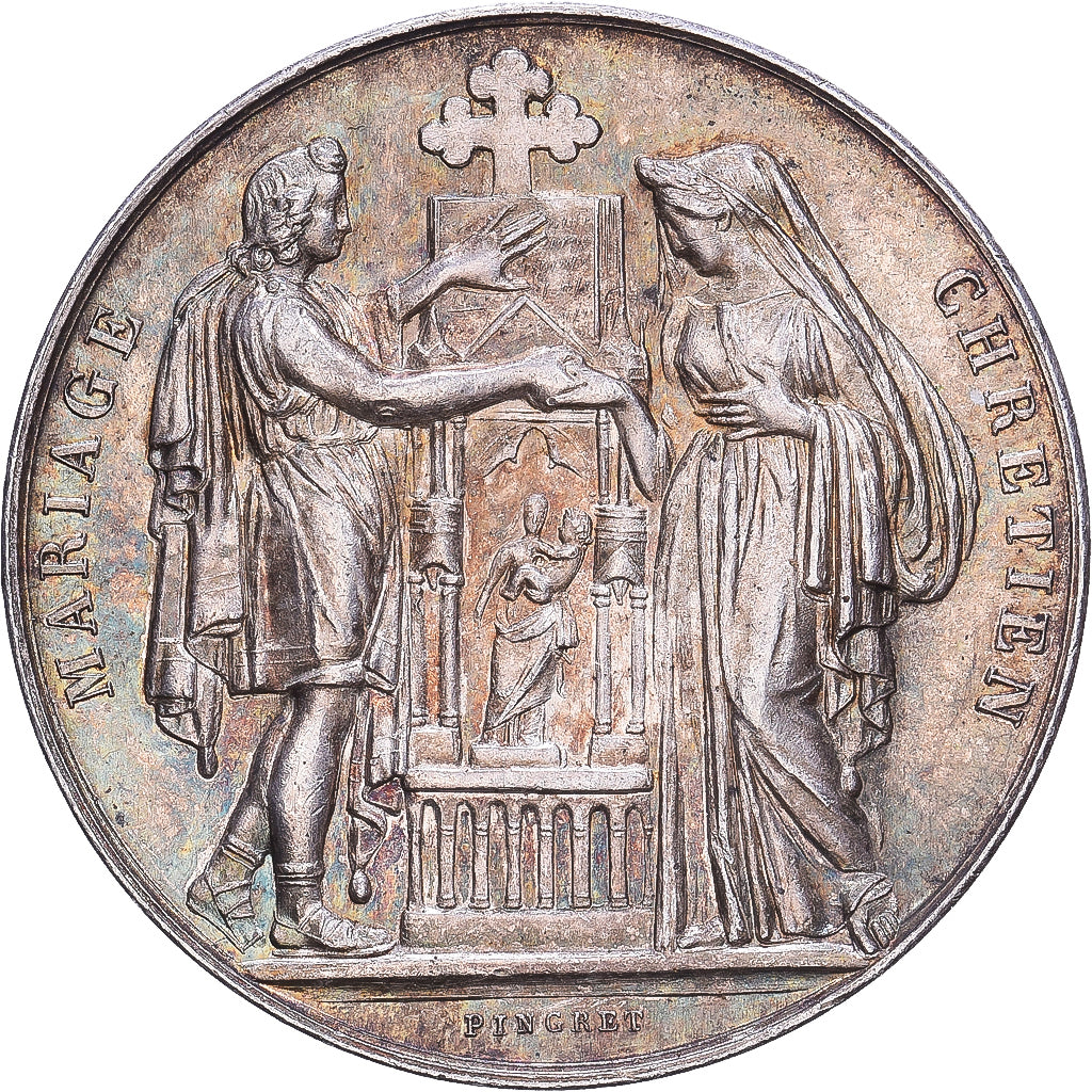 France, Medal, Médaille de mariage, Silver, AU(50-53)