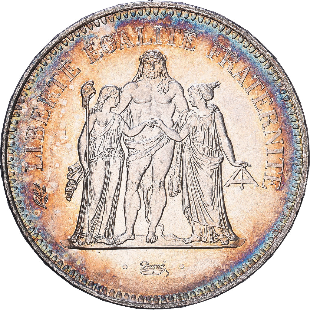 Francja, 50 Francs, Hercule, 1979, Paris, Srebro, AU(55-58), KM:941.1