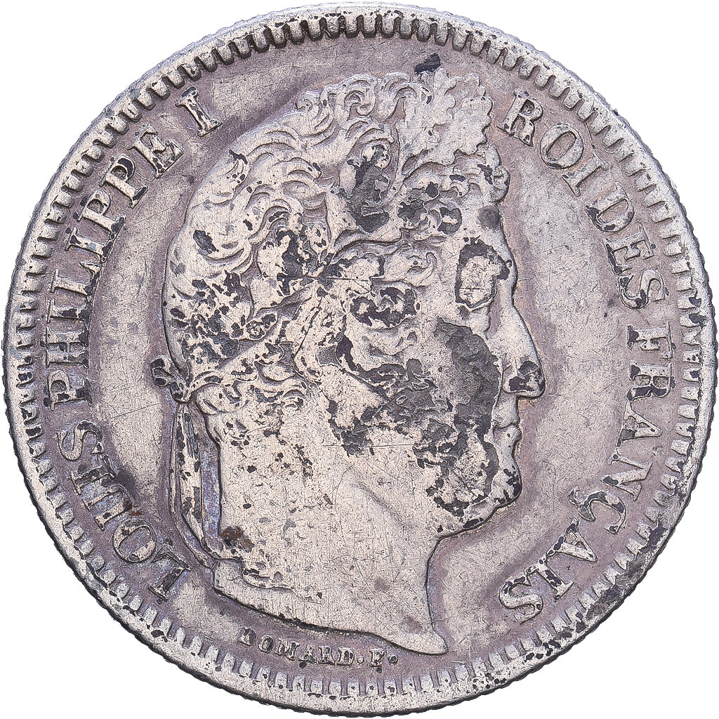 França, 2 Francs, Louis-Philippe, 1837, Rouen, Prata, VF(20-25), KM:743.2