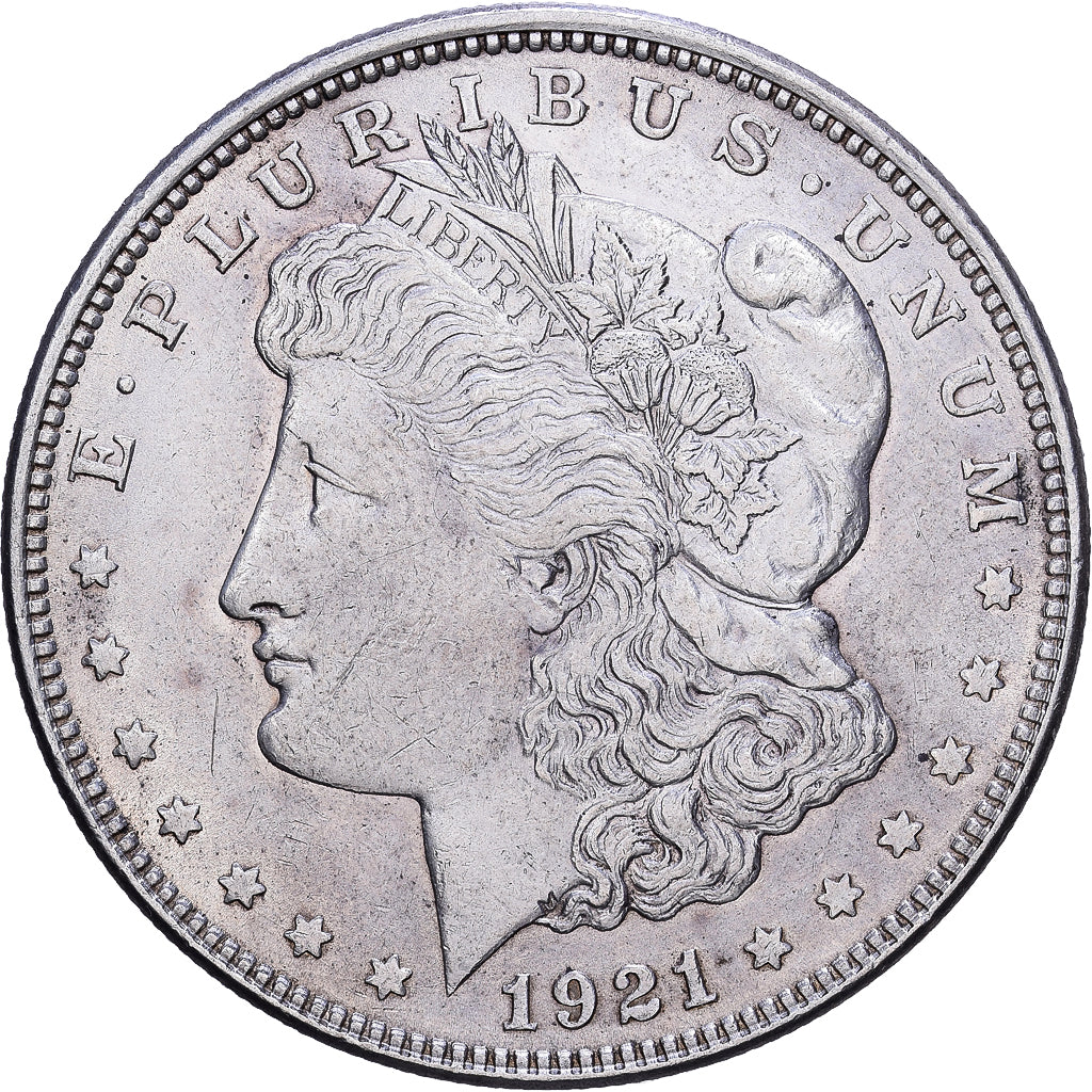 USA, Dollar, Morgan Dollar, 1921, Philadelphia, Srebro, AU(50-53), KM:110