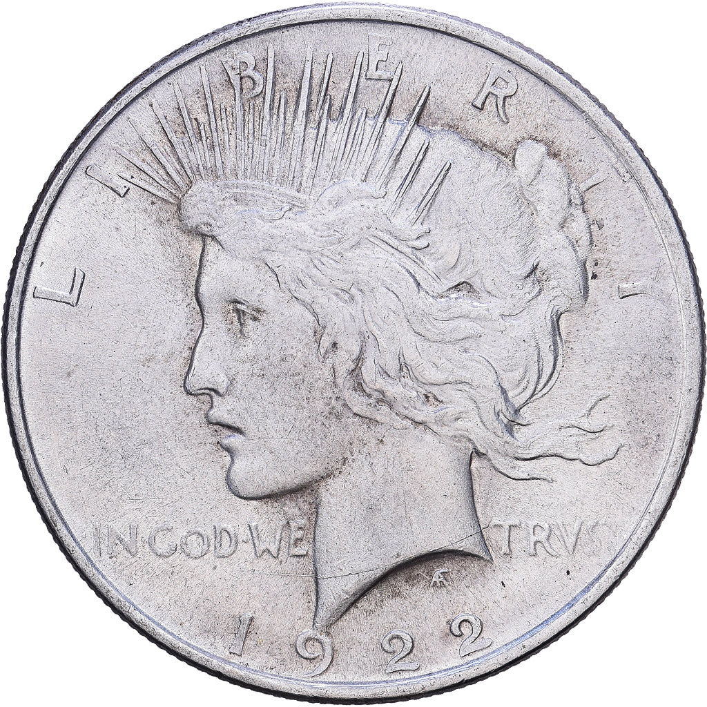 Stati Uniti, Dollar, Peace Dollar, 1922, Philadelphia, Argento, BB+, KM:150