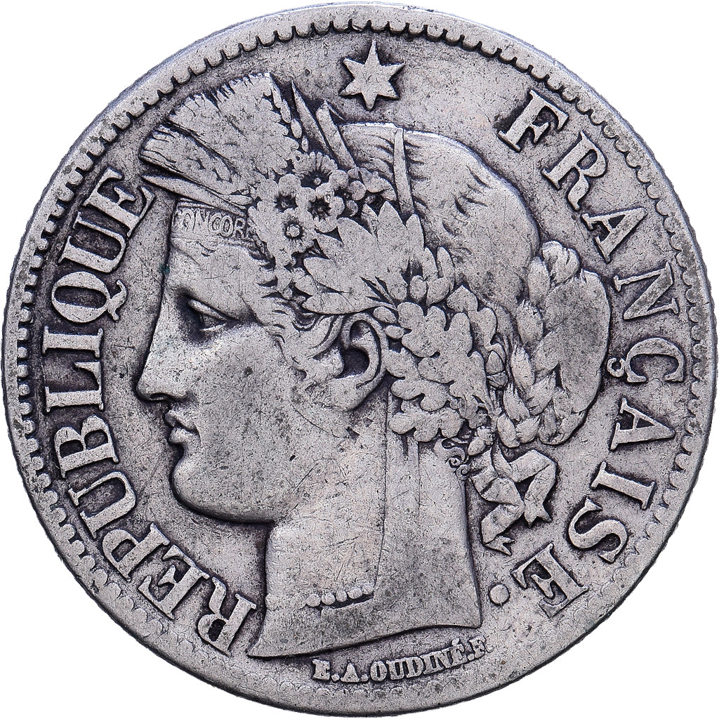 France, 2 Francs, Cérès, 1870, Bordeaux, Argent, TB, KM:816.2