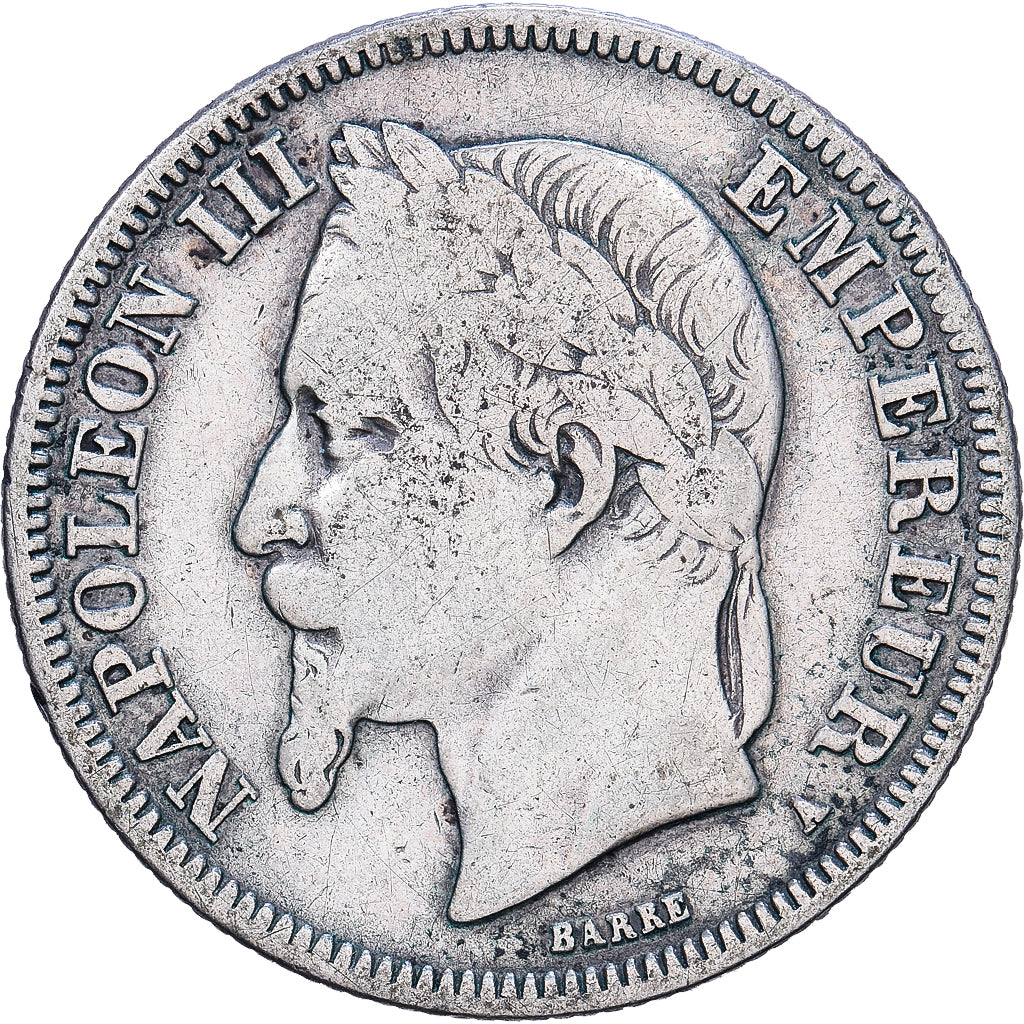 France, Napoléon III, 2 Francs, Napoléon III, 1867, Paris, Argent, TB