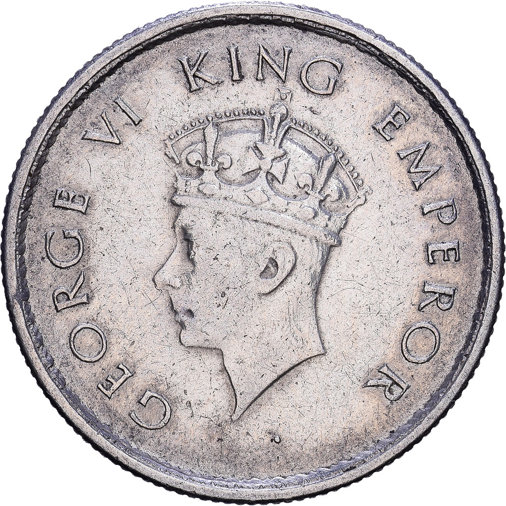 India, George VI, 1/2 Rupee, 1939, Bombay, Silver, EF(40-45), KM:549