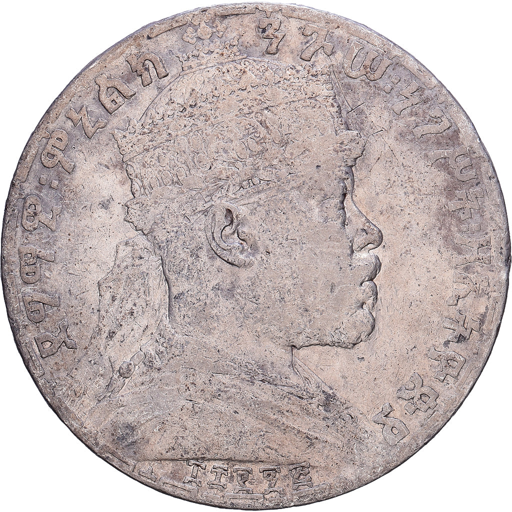 Ethiopia, Menelik II, Birr, 1892 (1899), Paris, Silver, VF(20-25), KM:19