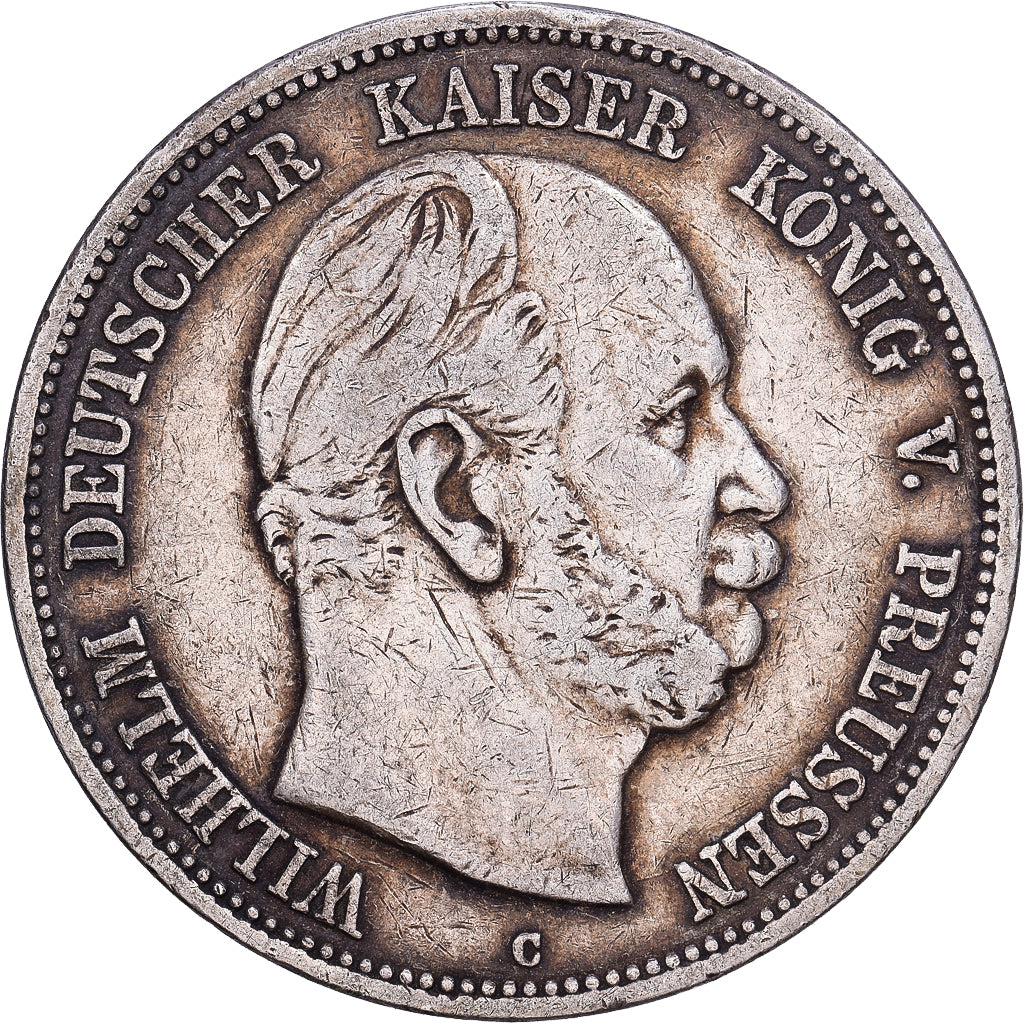 German Empire, PRUSSIA, Wilhelm I, 5 Mark, 1876, Cleves, Silber, SS, KM:503