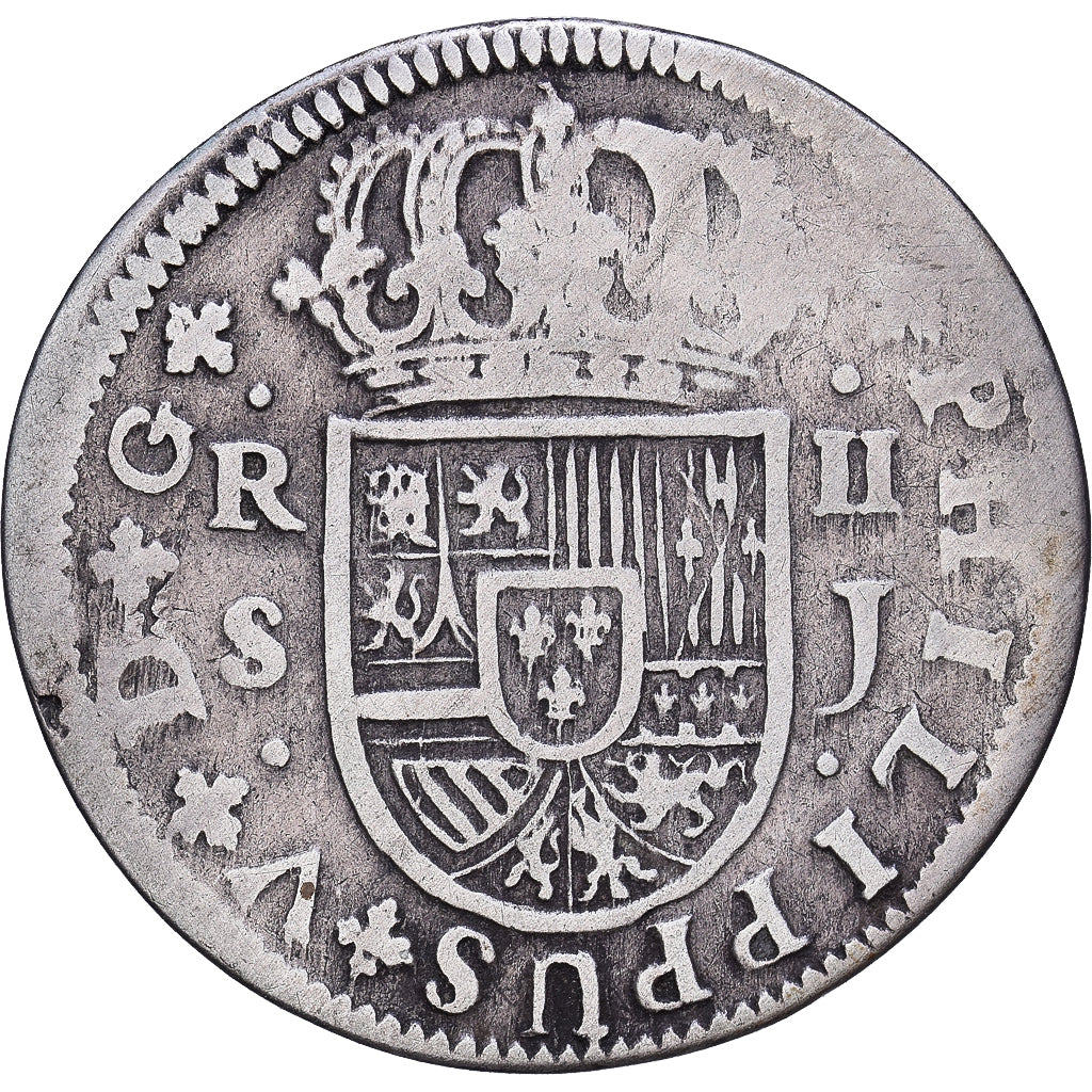 Espanha, Philip V, 2 Reales, 1721, Seville, Prata, VF(20-25), KM:307