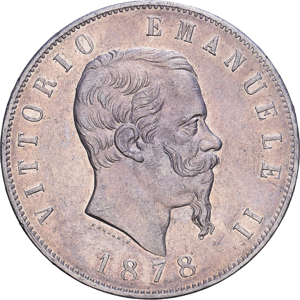 Italie, 5 Lire, 1878, Rome, Argent, TTB+