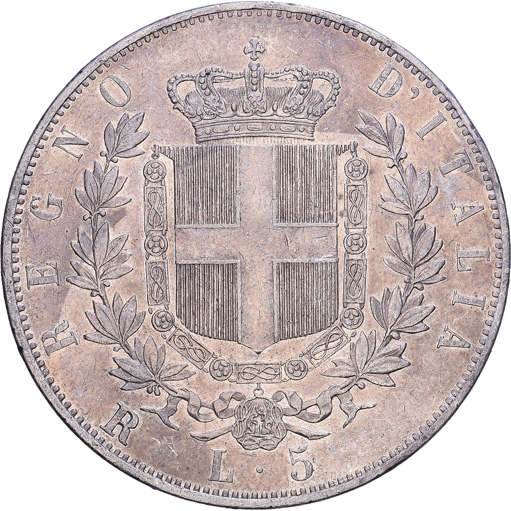 Italie, 5 Lire, 1878, Rome, Argent, TTB+