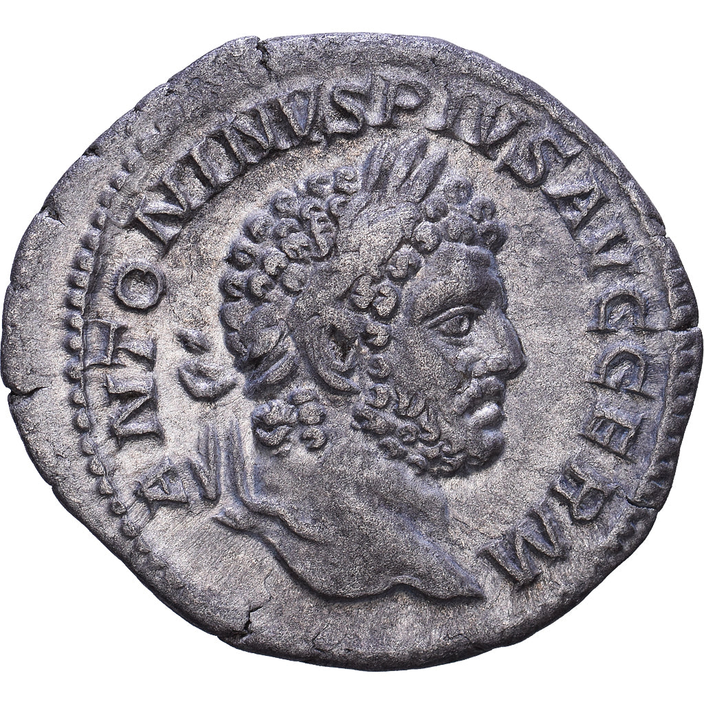 Roman Empire, Caracalla, Denarius, 214, Rome, Silber, SS