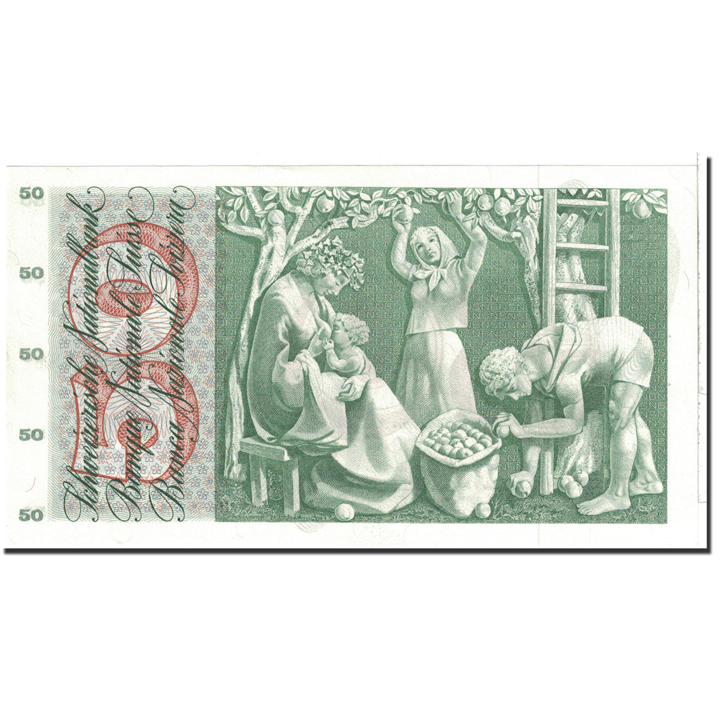 Banknot, Szwajcaria, 50 Franken, 1972, 1972-01-24, KM:48l, UNC(63)