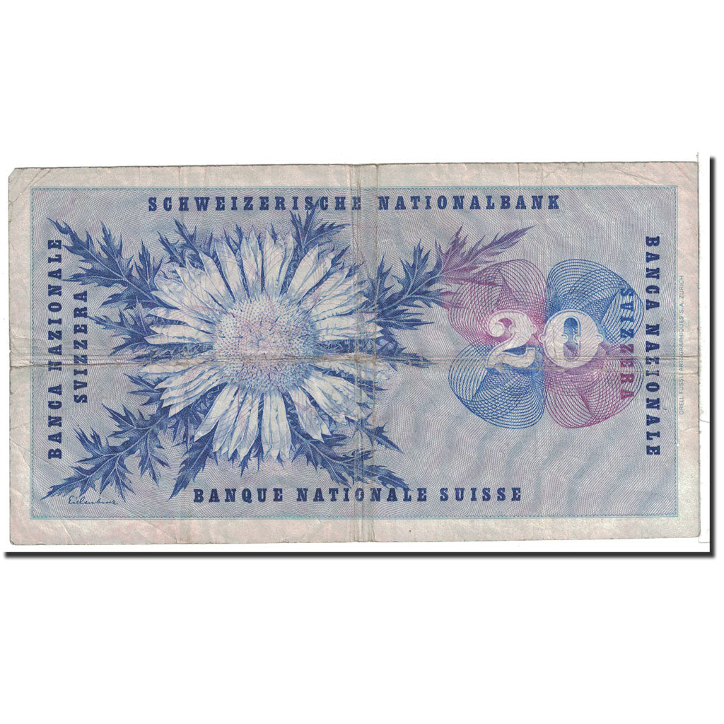 Banknote, Switzerland, 20 Franken, 1969, 1969-01-15, KM:46q, VF(20-25)