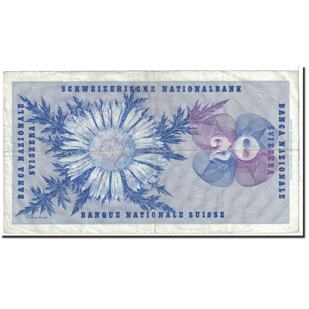 Billete, 20 Franken, 1971, Suiza, KM:46s, 1971-02-10, MBC