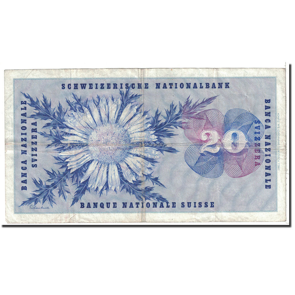 Banknote, Switzerland, 20 Franken, 1969, 1969-01-15, KM:46q, EF(40-45)