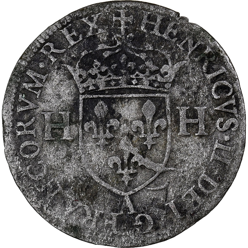 Francia, Henri II, Douzain du Moulin, 1555, Paris, Argento, MB+, Gadoury:361