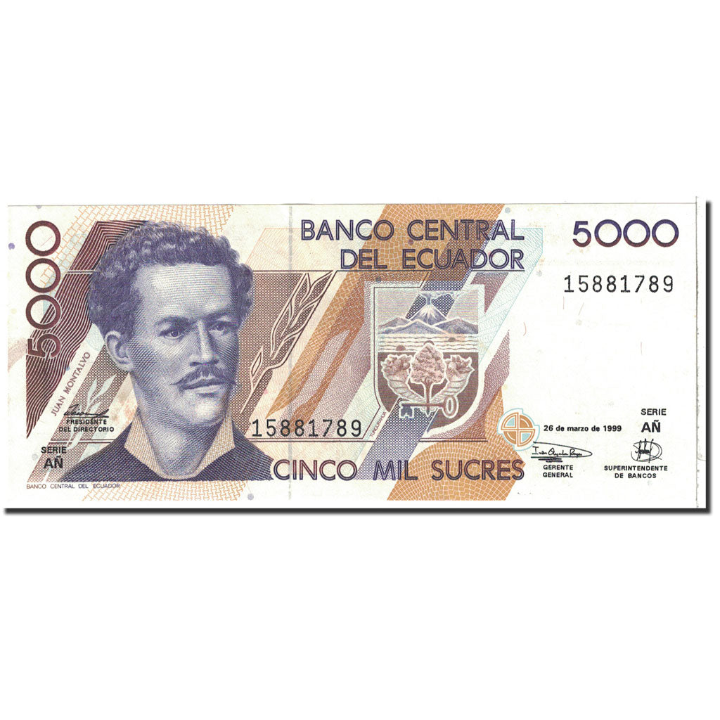Banknote, Ecuador, 5000 Sucres, 1999, 1999-03-26, KM:128c, UNC(64)