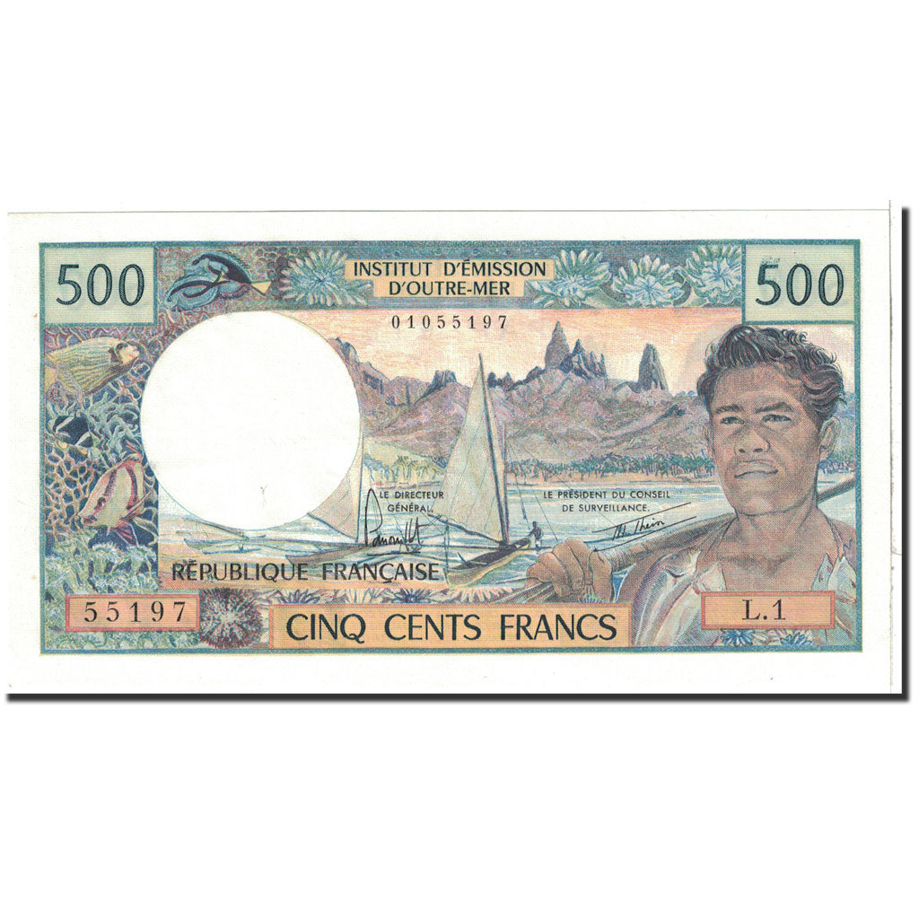 Billete, 500 Francs, 1977, Tahití, KM:25b1, Undated, SC+