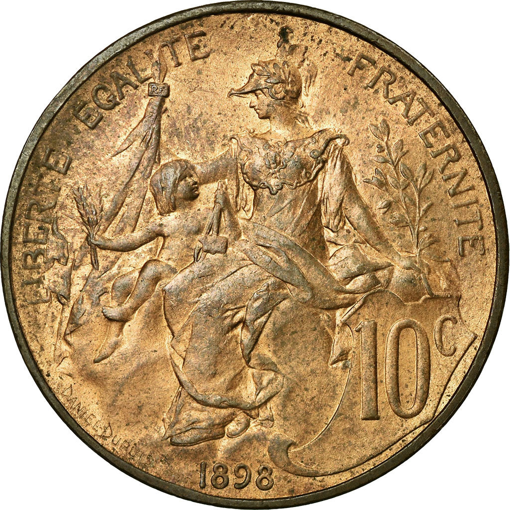 Moneta, Francia, Dupuis, 10 Centimes, 1898, Paris, SPL, Bronzo, Gadoury:277