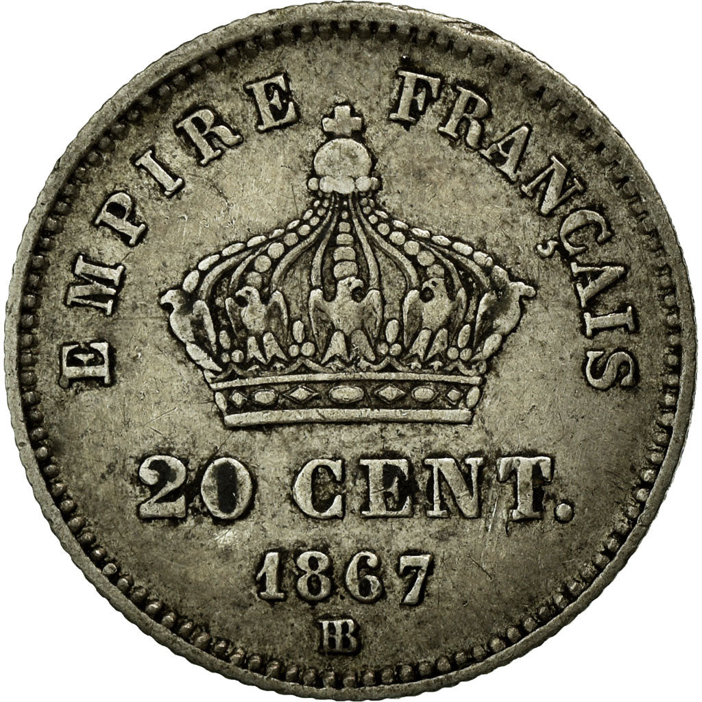 Coin, France, Napoleon III, Napoléon III, 20 Centimes, 1867, Strasbourg