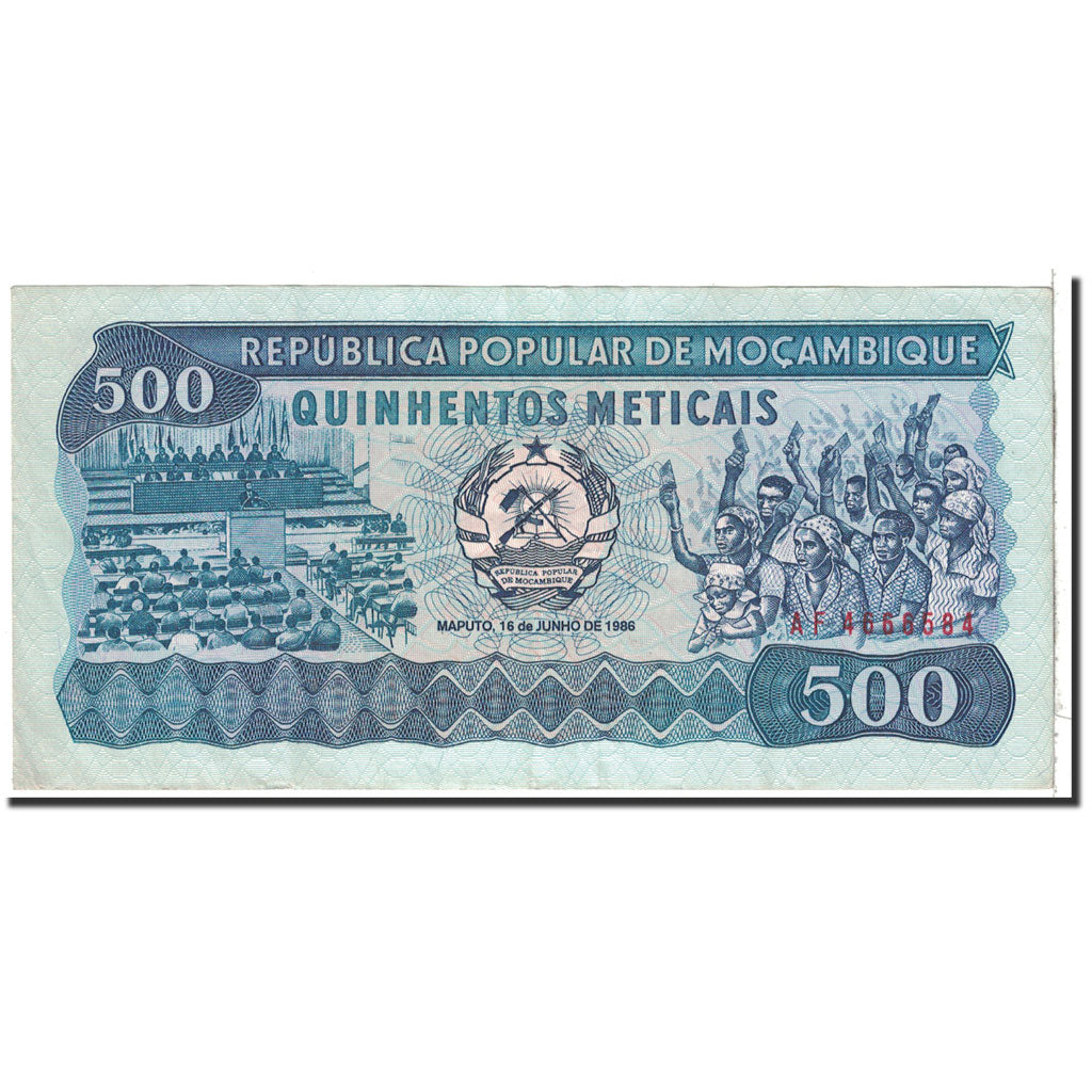 Banknote, Mozambique, 500 Meticais, 1986, 1986-06-16, KM:131b, AU(50-53)