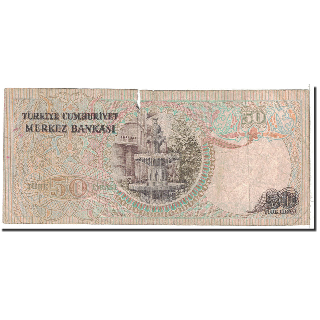 Banknote, Turkey, 50 Lira, 1976, Undated, KM:188, VG(8-10)