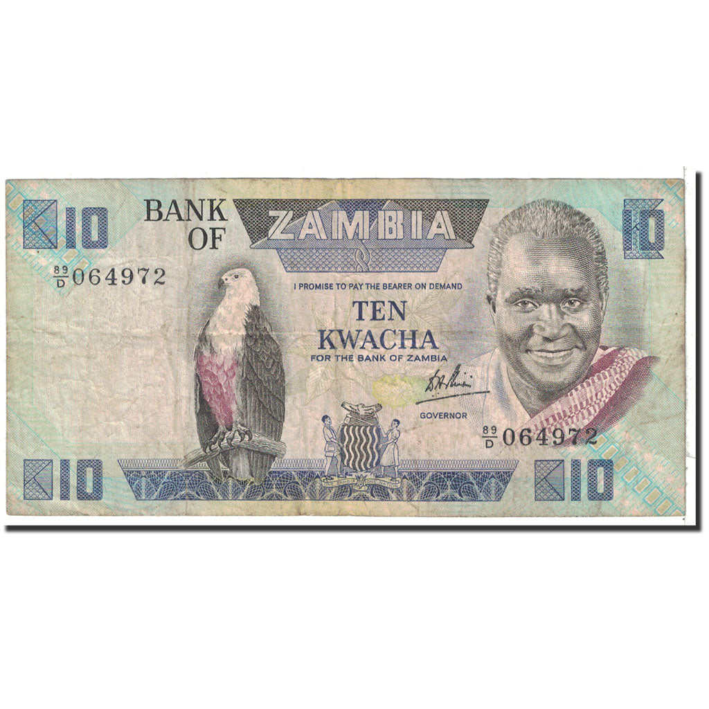 Banknote, Zambia, 10 Kwacha, 1980-1988, Undated, KM:26d, VF(20-25)