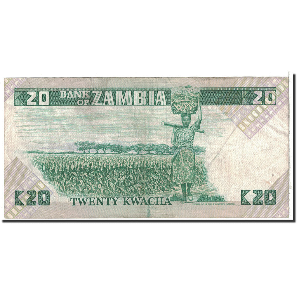 Banknote, Zambia, 20 Kwacha, 1980-1988, Undated, KM:27d, EF(40-45)