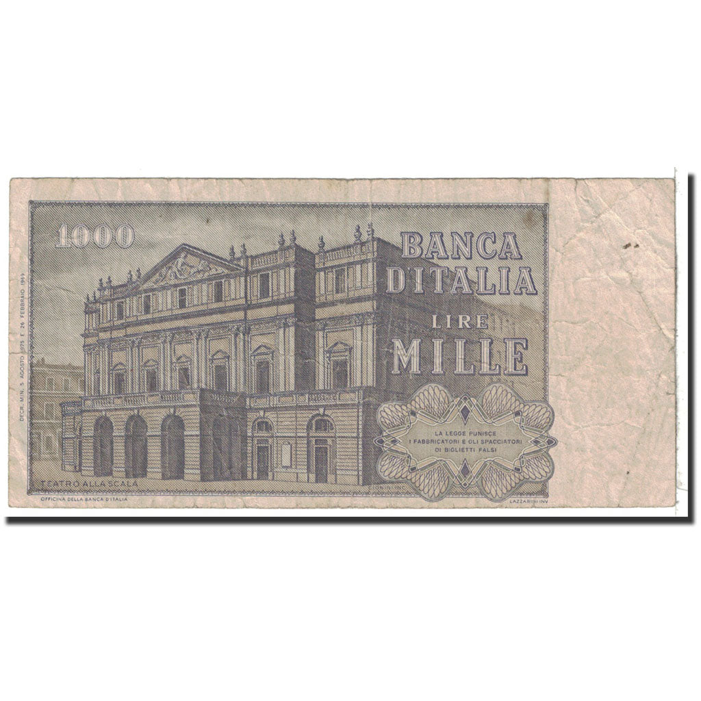 Biljet, Italië, 1000 Lire, 1975, 1975-08-05, KM:101d, TB
