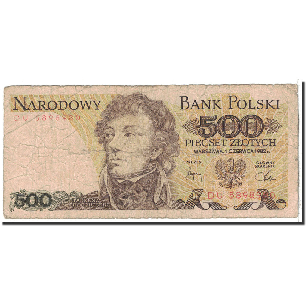 Banknote, Poland, 500 Zlotych, 1982, 1982-06-01, KM:145d, VG(8-10)