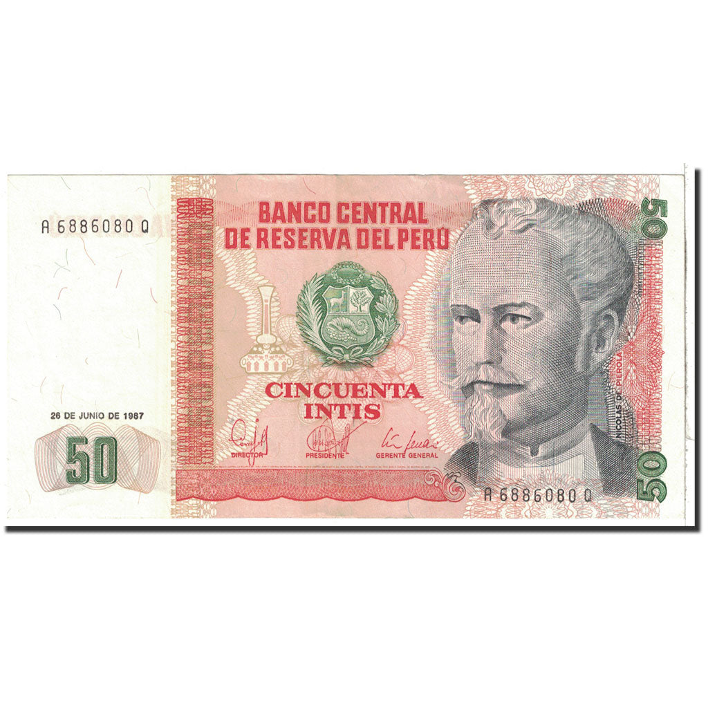 Geldschein, Peru, 50 Intis, 1987, 1987-06-26, KM:131b, UNZ-