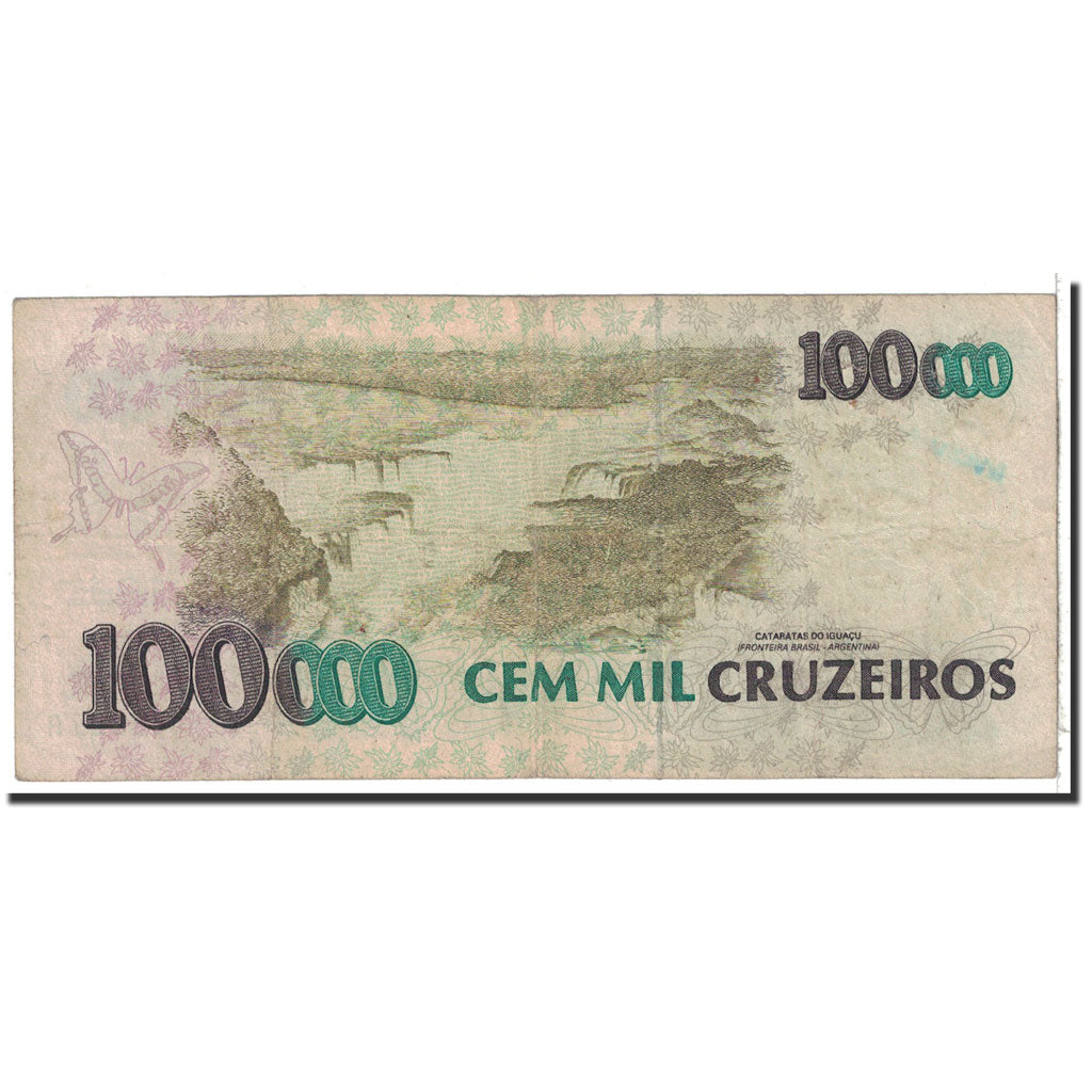 Banknote, Brazil, 100,000 Cruzeiros, 1992, Undated, KM:235a, VF(20-25)