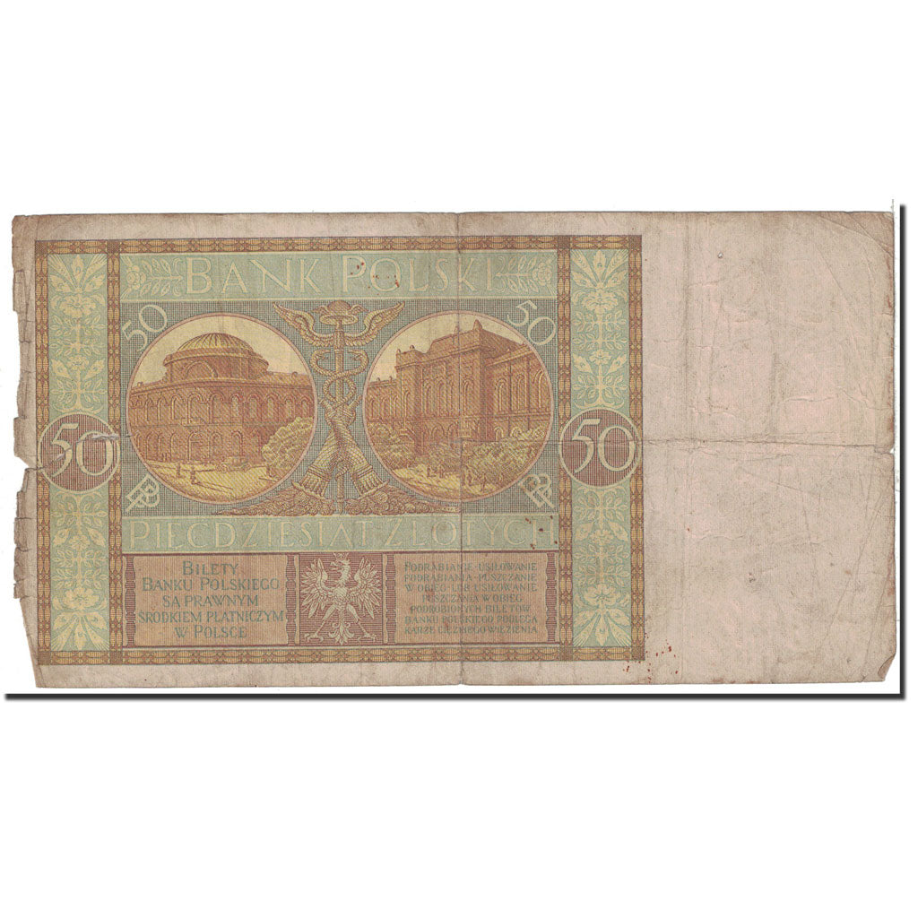 Banconote, Polonia, 50 Zlotych, 1929, KM:71, 1929-09-01, MB