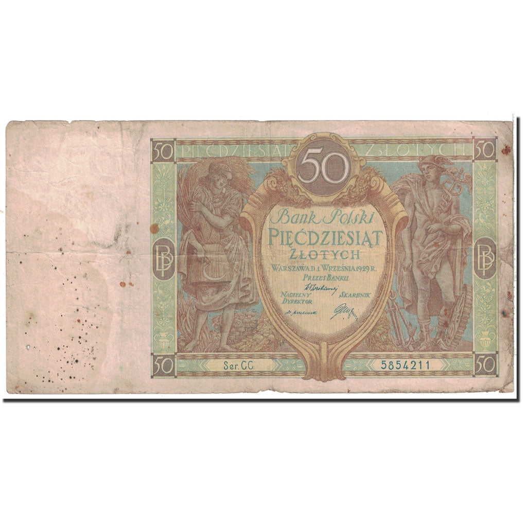 Billet, Pologne, 50 Zlotych, 1929, 1929-09-01, KM:71, TB