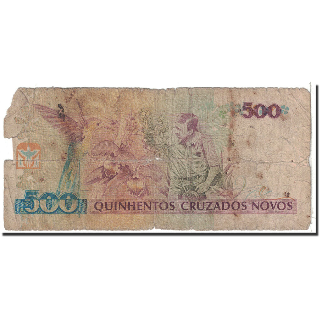 Billete, 500 Cruzados Novos, 1990, Brasil, KM:222a, Undated, RC