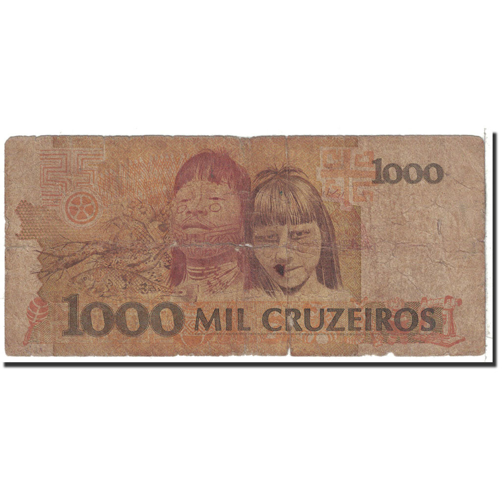 Banconote, Brasile, 1000 Cruzeiros, 1990, KM:231a, Undated, B